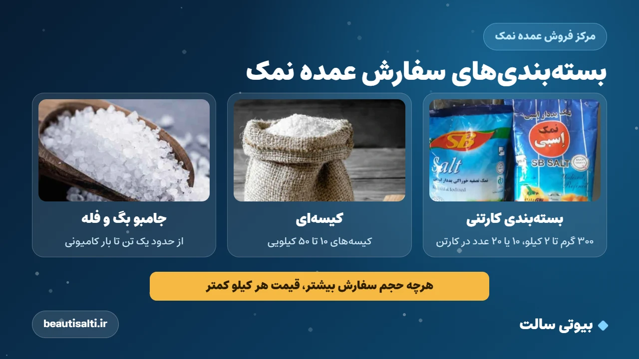 بستهبندیهای سفارش عمده نمک